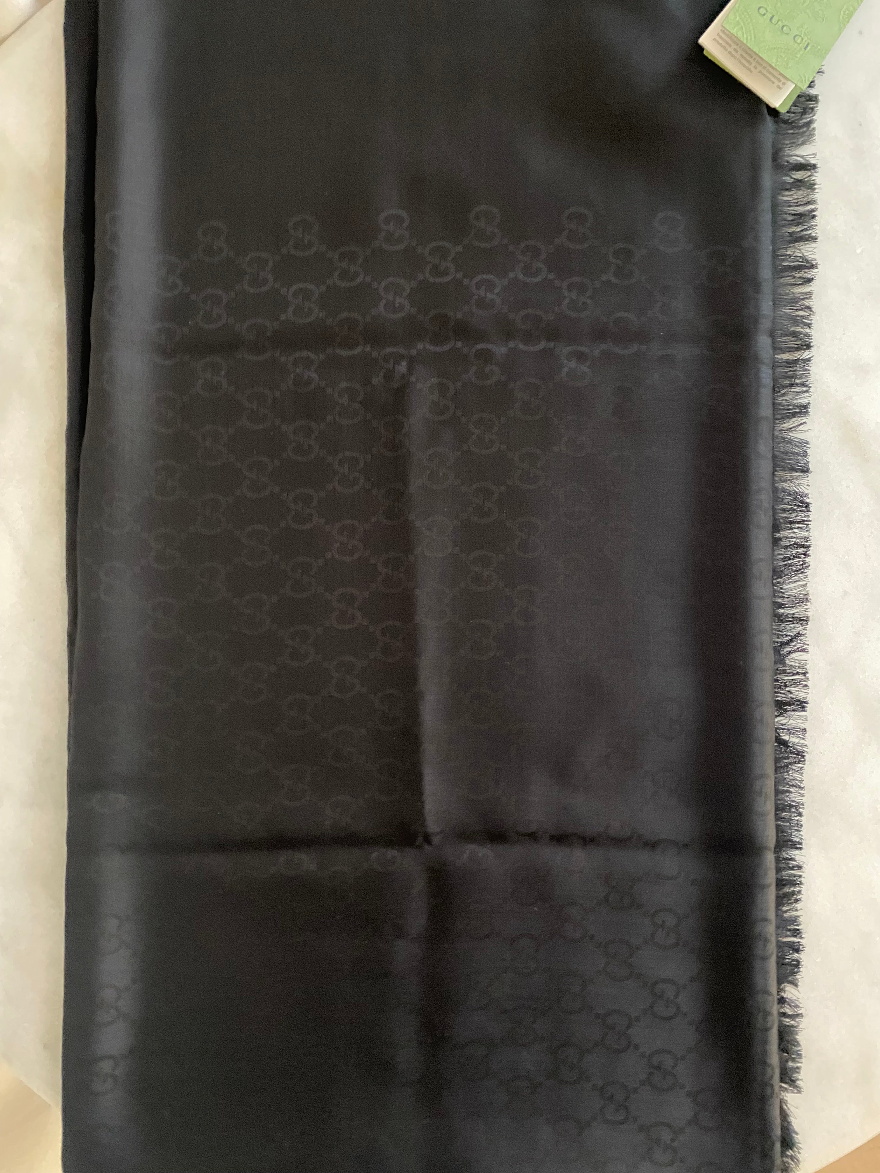 Gucci Black GG Scarf