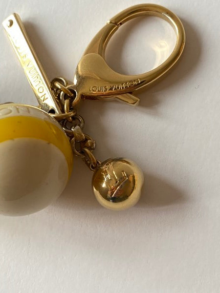 Louis Vuitton Bicolor Mini Lin Ball Key Holder Bag Charm