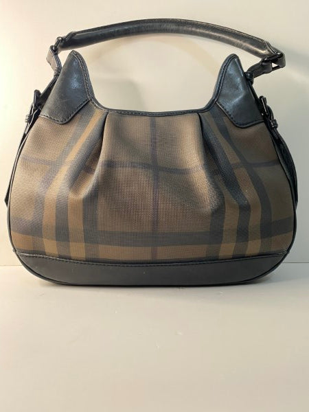 Burberry Bicolor Nova Check Brooklyn Hobo Bag