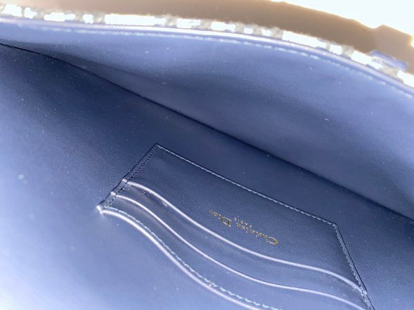 Christian Dior Blue Oblique Saddle Pouch