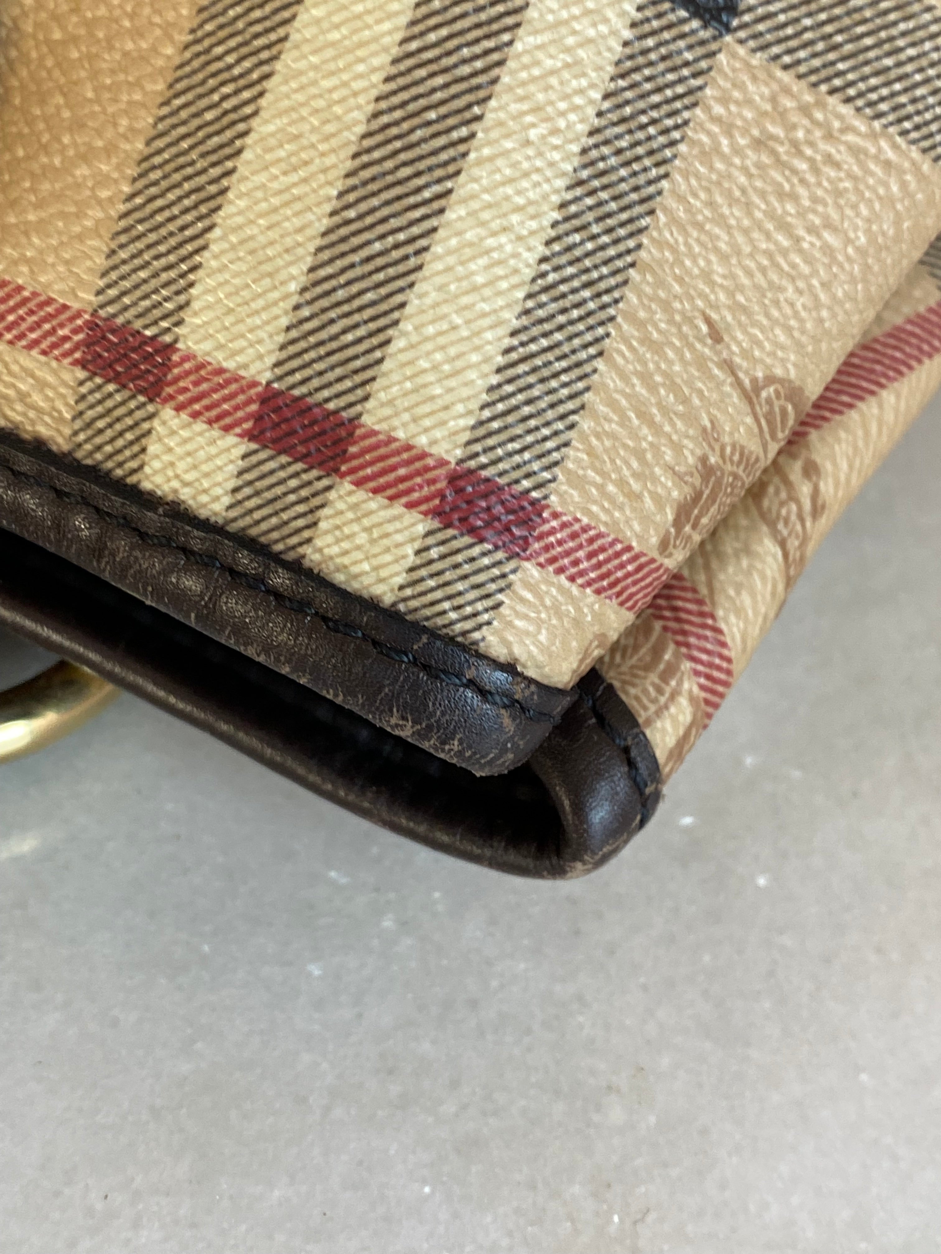 Burberry Bicolor Haymarket Eden Shoulder Bag