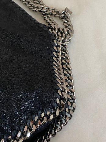 Stella Mccartney Black Falabella Fold Over Bag