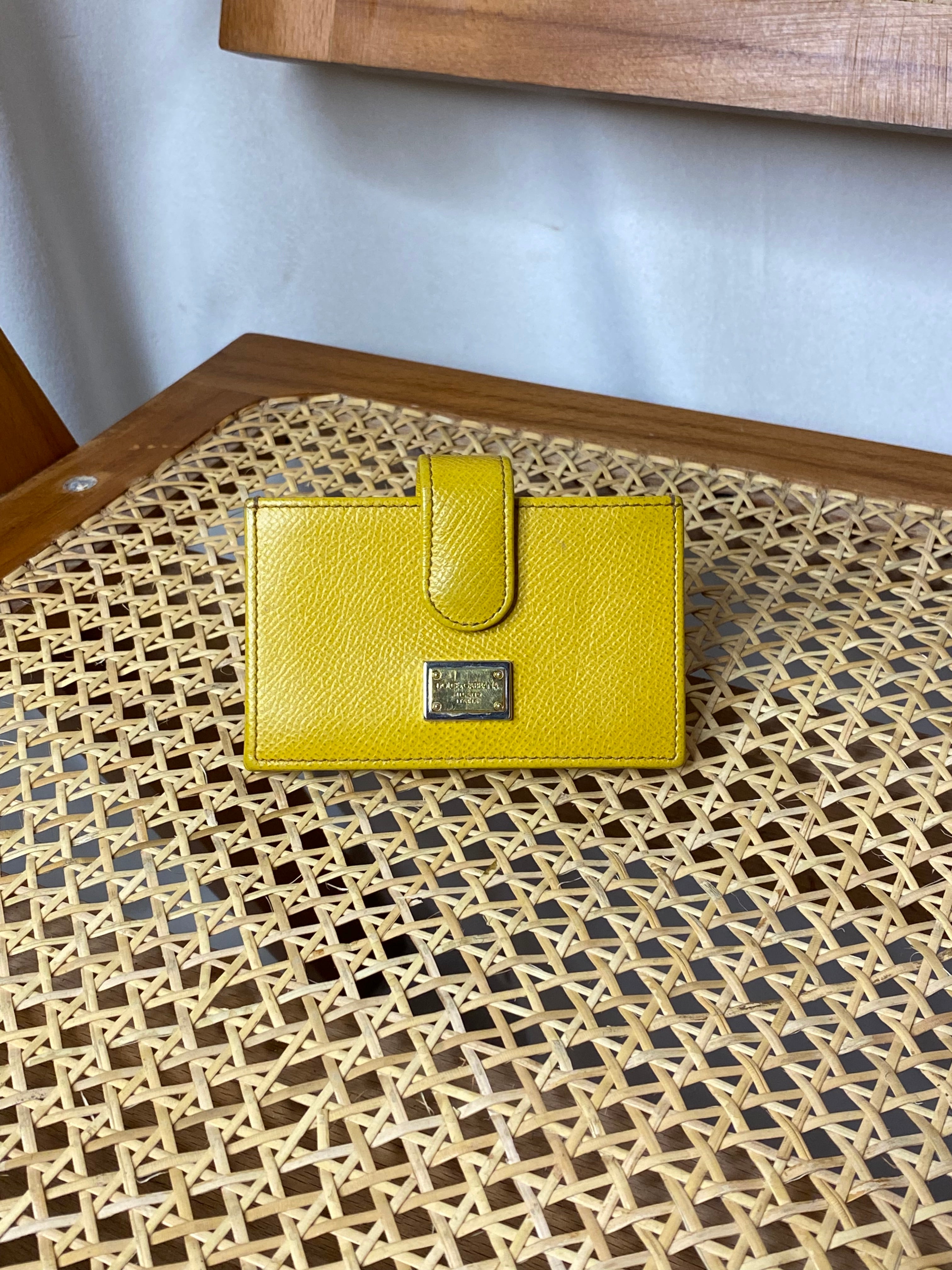 Dolce & Gabbana Yellow Gusset Card Holder