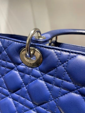 Christian Dior Blue Lady Dior Large Bag