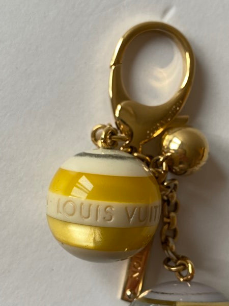 Louis Vuitton Bicolor Mini Lin Ball Key Holder Bag Charm