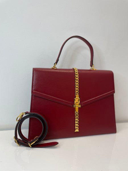 Gucci Red Sylvie 1969 Top Handle Bag