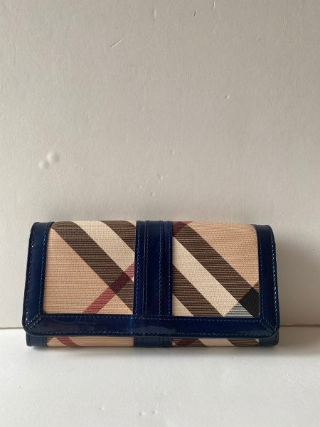 Burberry Blue Nova Check Long Wallet