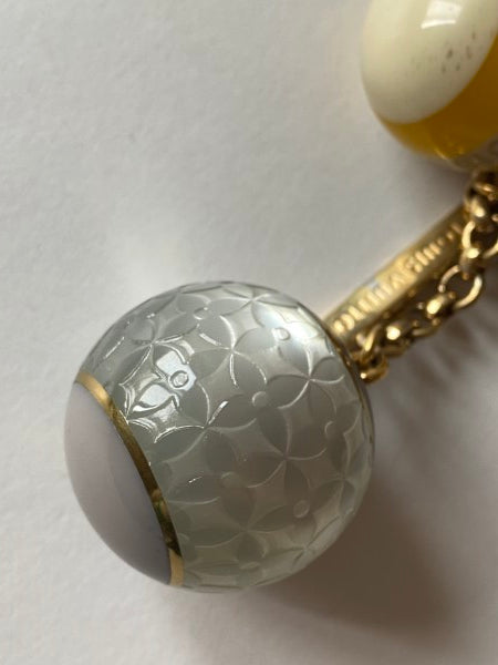 Louis Vuitton Bicolor Mini Lin Ball Key Holder Bag Charm