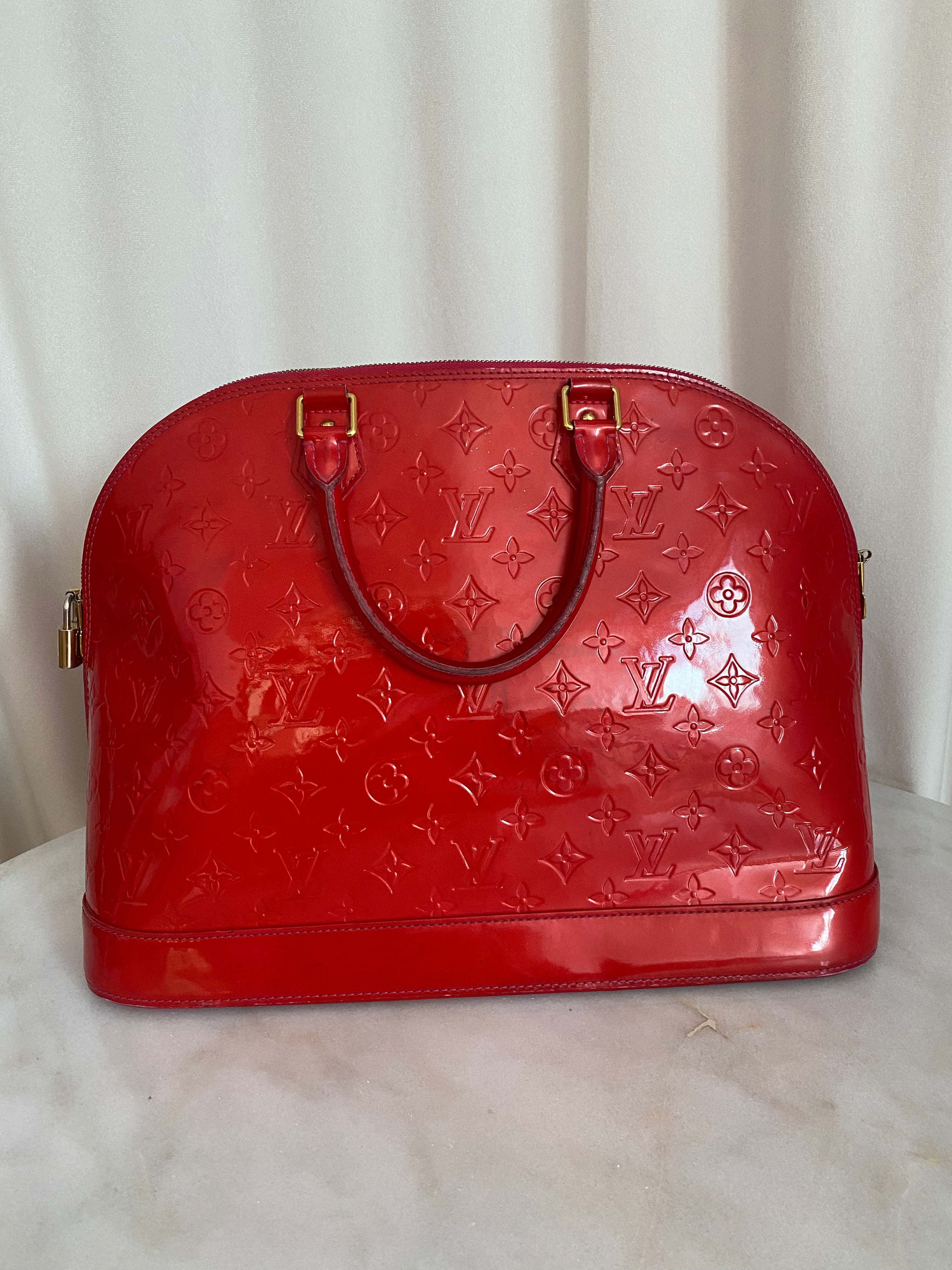 Louis Vuitton Red Monogram Vernis Alma GM Bag