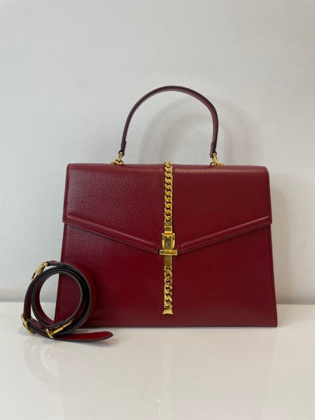 Gucci Red Sylvie 1969 Top Handle Bag