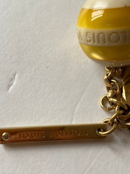 Louis Vuitton Bicolor Mini Lin Ball Key Holder Bag Charm