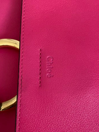 Chloe Pink Small Faye Top Handle Crossbody Bag