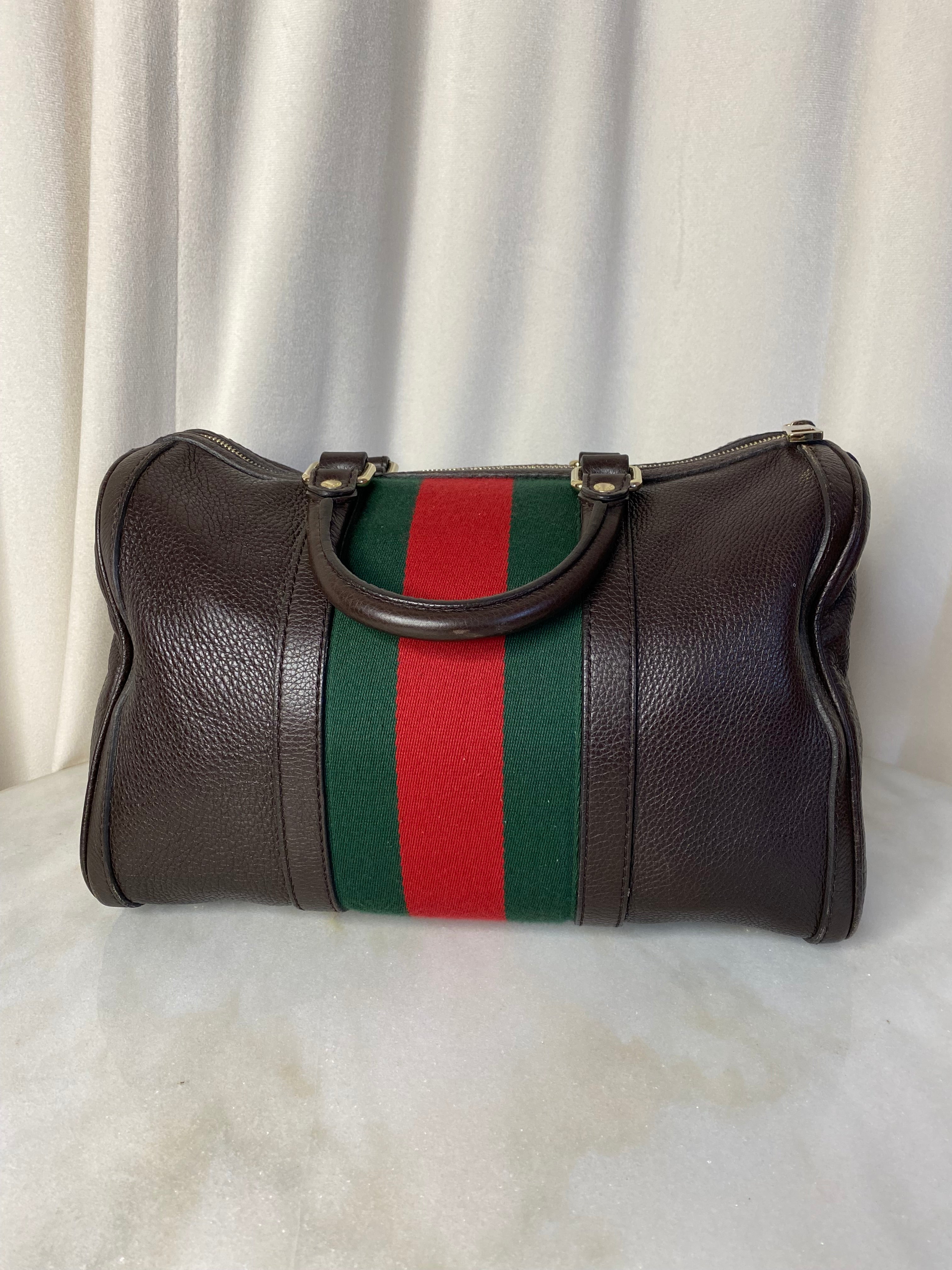 Gucci Brown Boston Web Ophidia Tote Bag