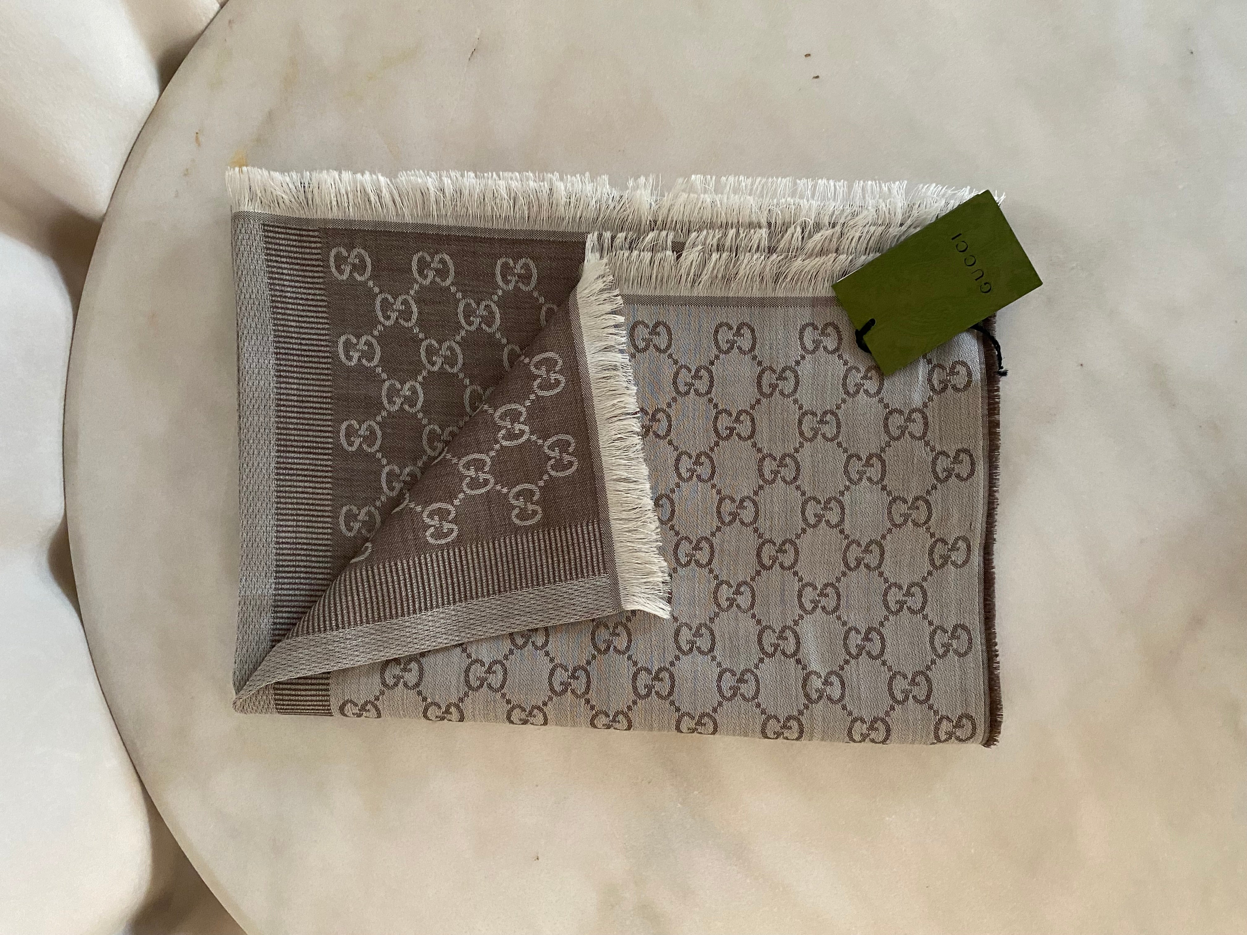 Gucci Light Brown GG Scarf