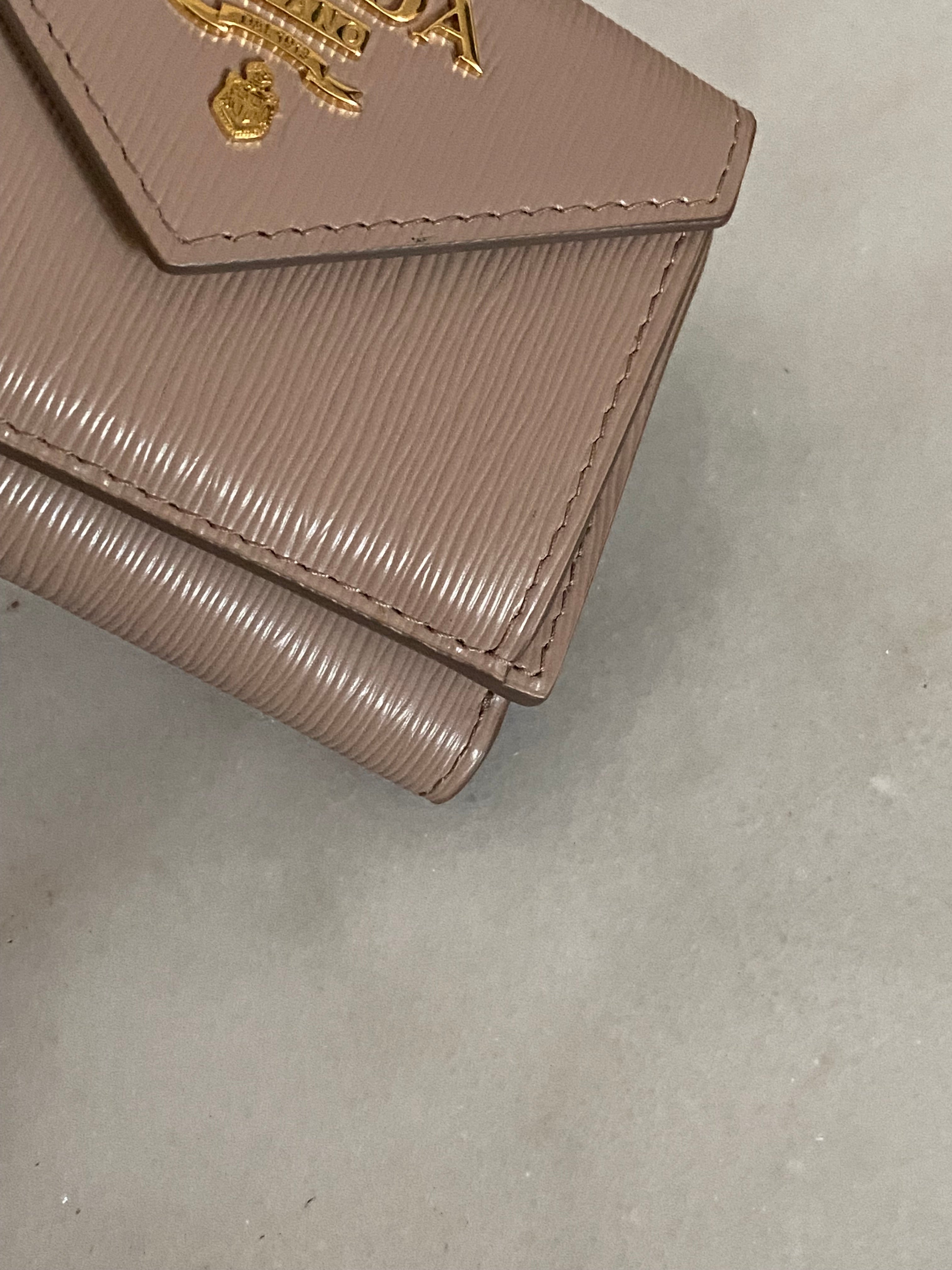 Prada Nude Trifold Small Wallet