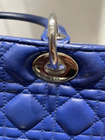 Christian Dior Blue Lady Dior Large Bag