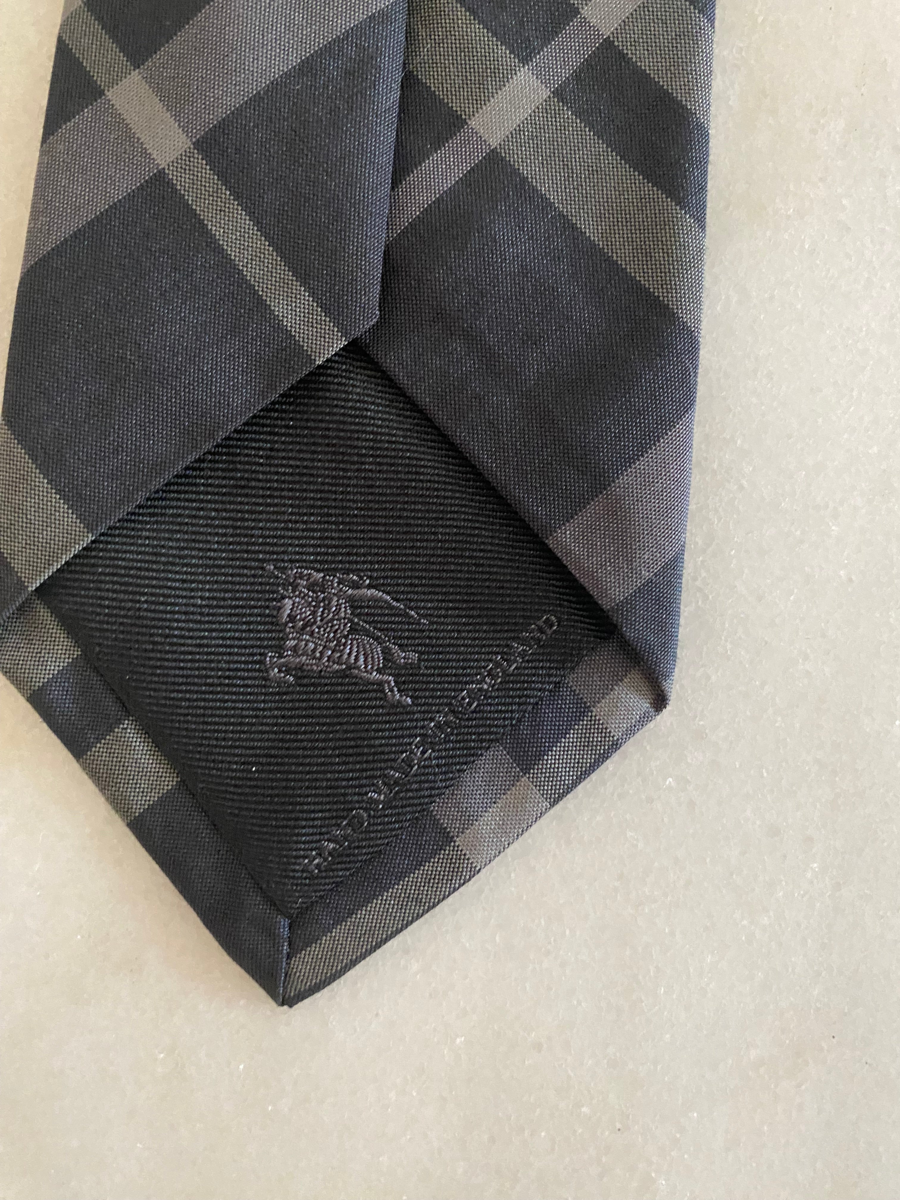 Burberry Grey Beat Check Neck Tie