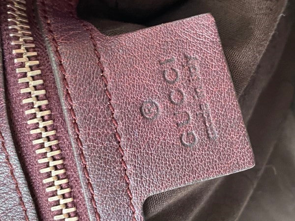 Gucci Burgundy Bamboo Shoulder Bag