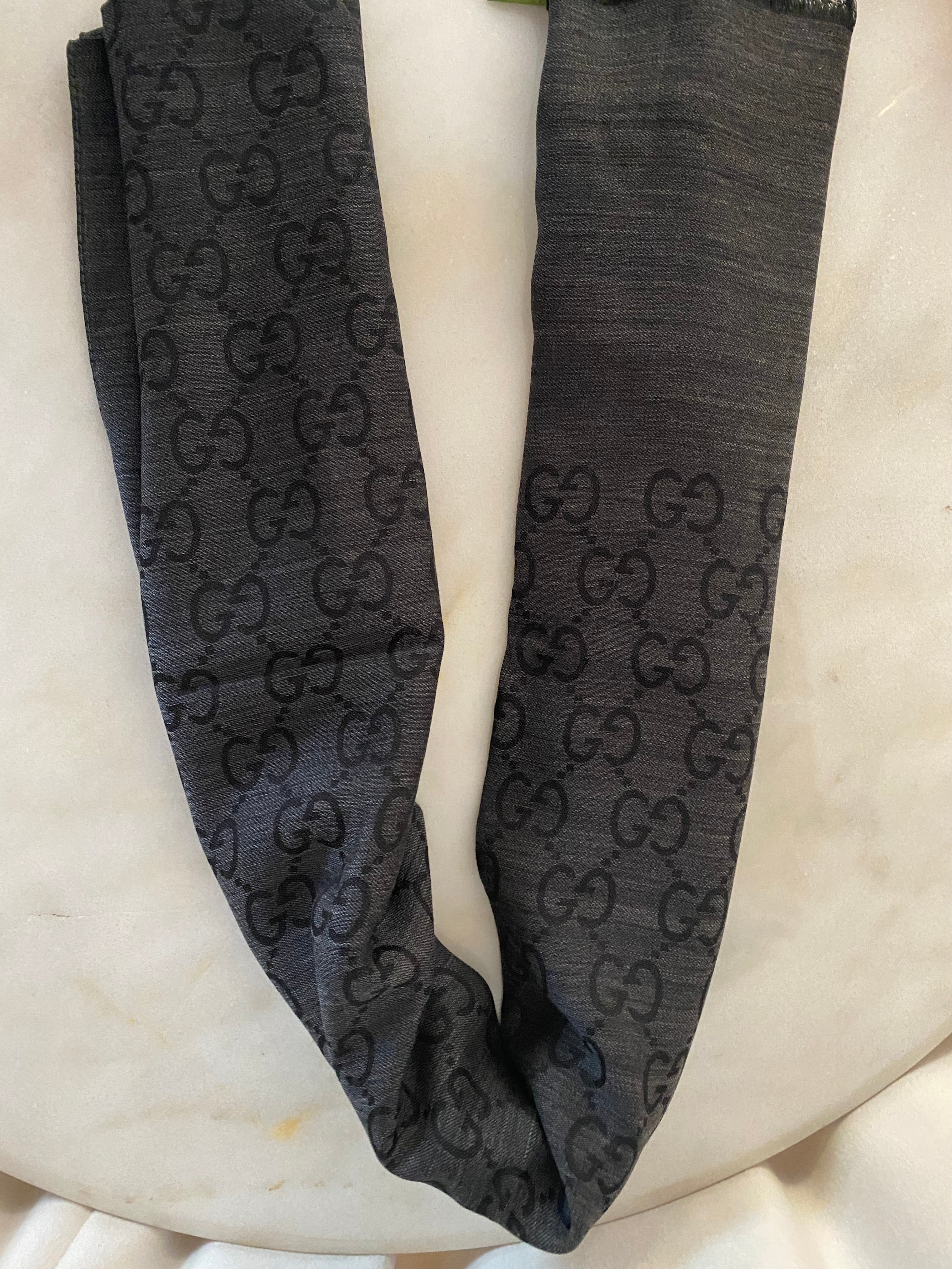 Gucci Dark Grey GG Scarf