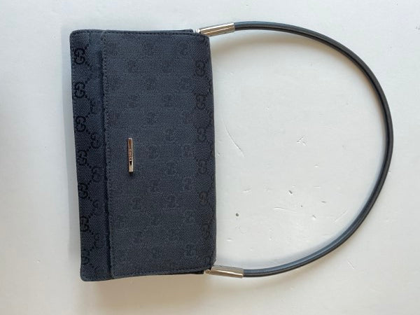 Gucci Black GG Flap Shoulder Bag