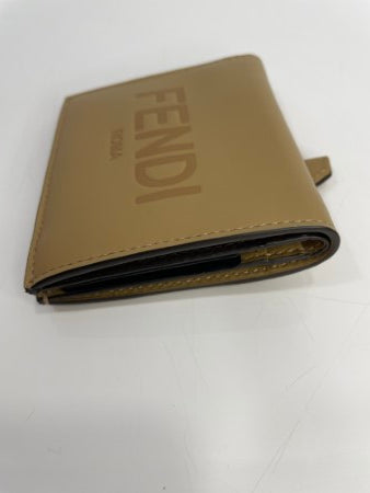 Fendi Beige Logo Small Wallet