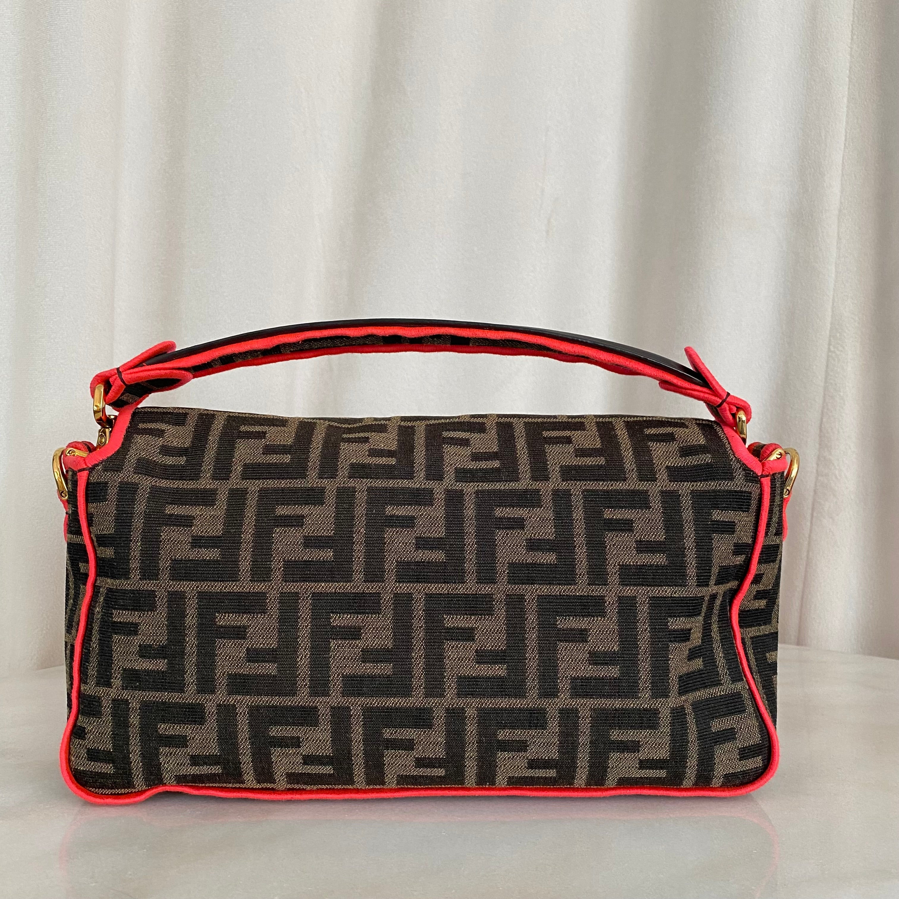 Fendi Bicolor Baguette FF Top Handle Bag W Strap