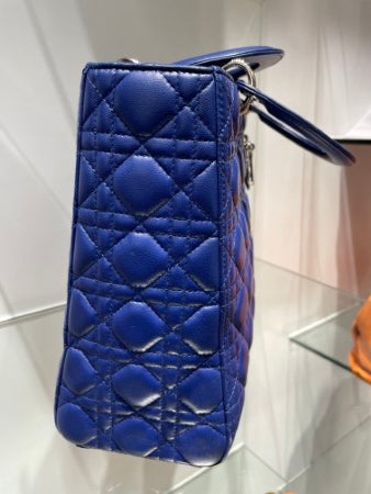 Christian Dior Blue Lady Dior Large Bag