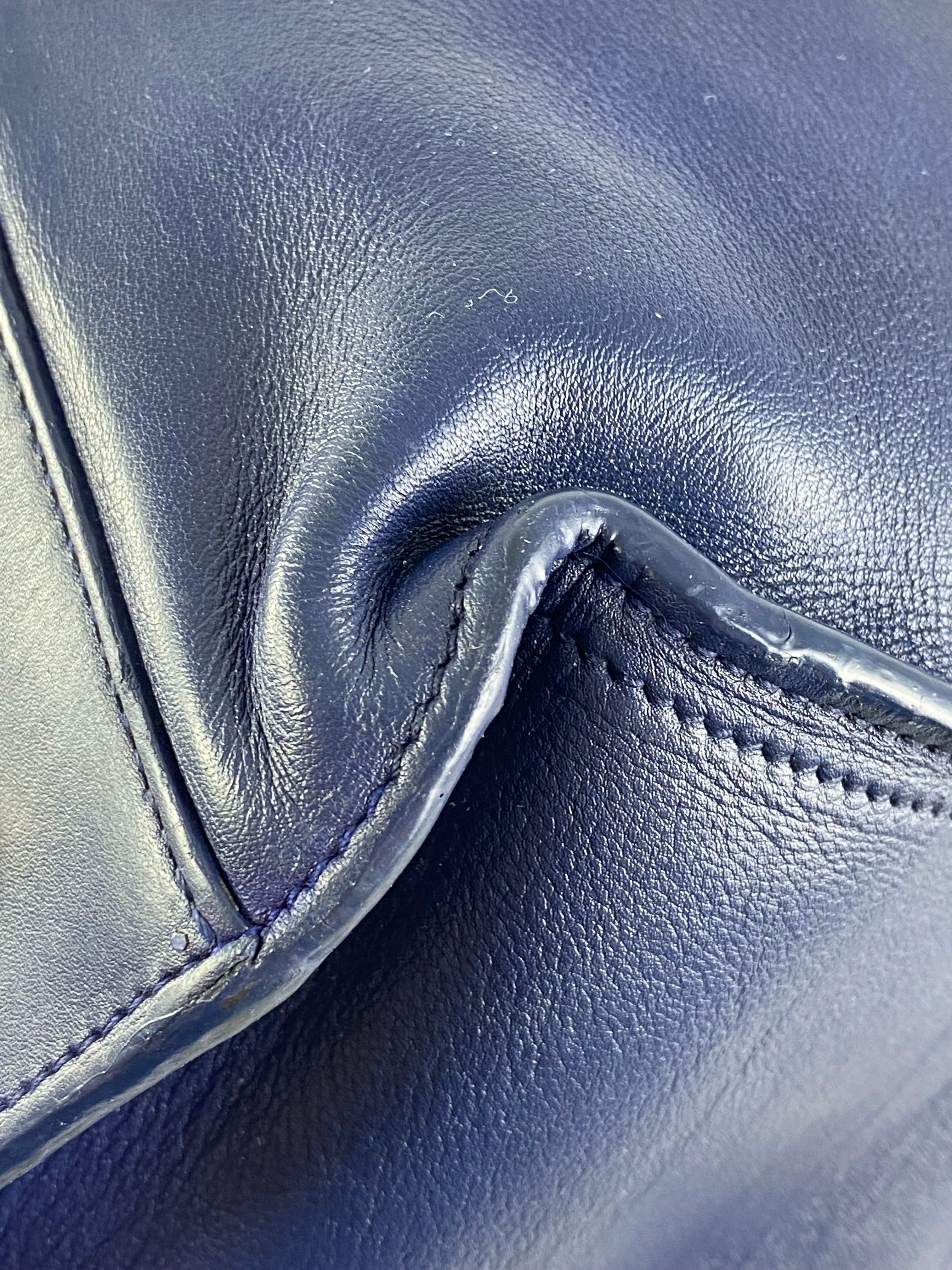 YSL Blue ChYc Large Cabas Y Lock Tote Bag
