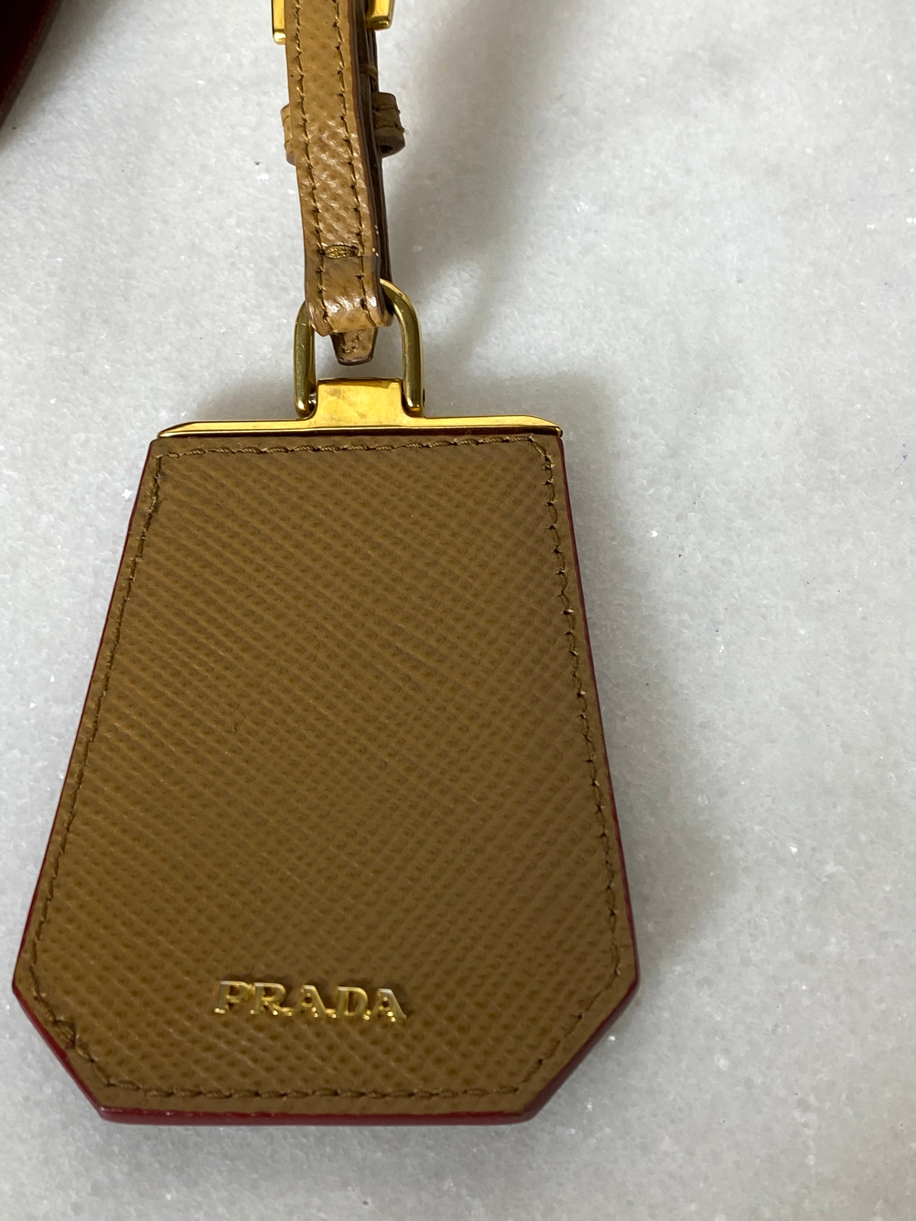 Prada Camel Double Tote Bag