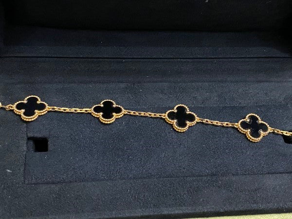 Van Cleef & Arpels 18K Yellow Gold Vintage Alhambra 5 Motifs Bracelet