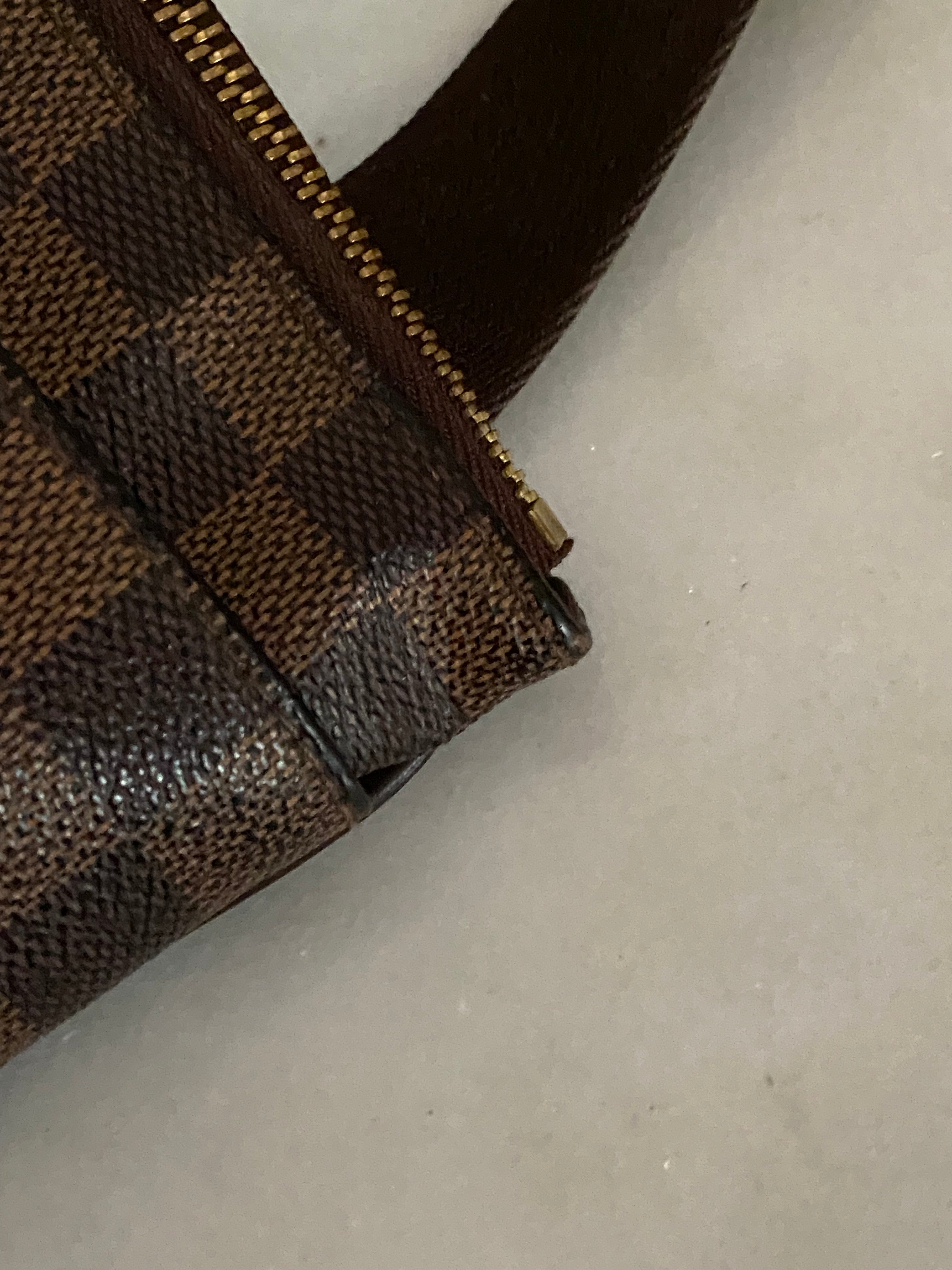 Louis Vuitton Damier Ebene Brooklyn Pochette Plate Messenger Crossbody Bag