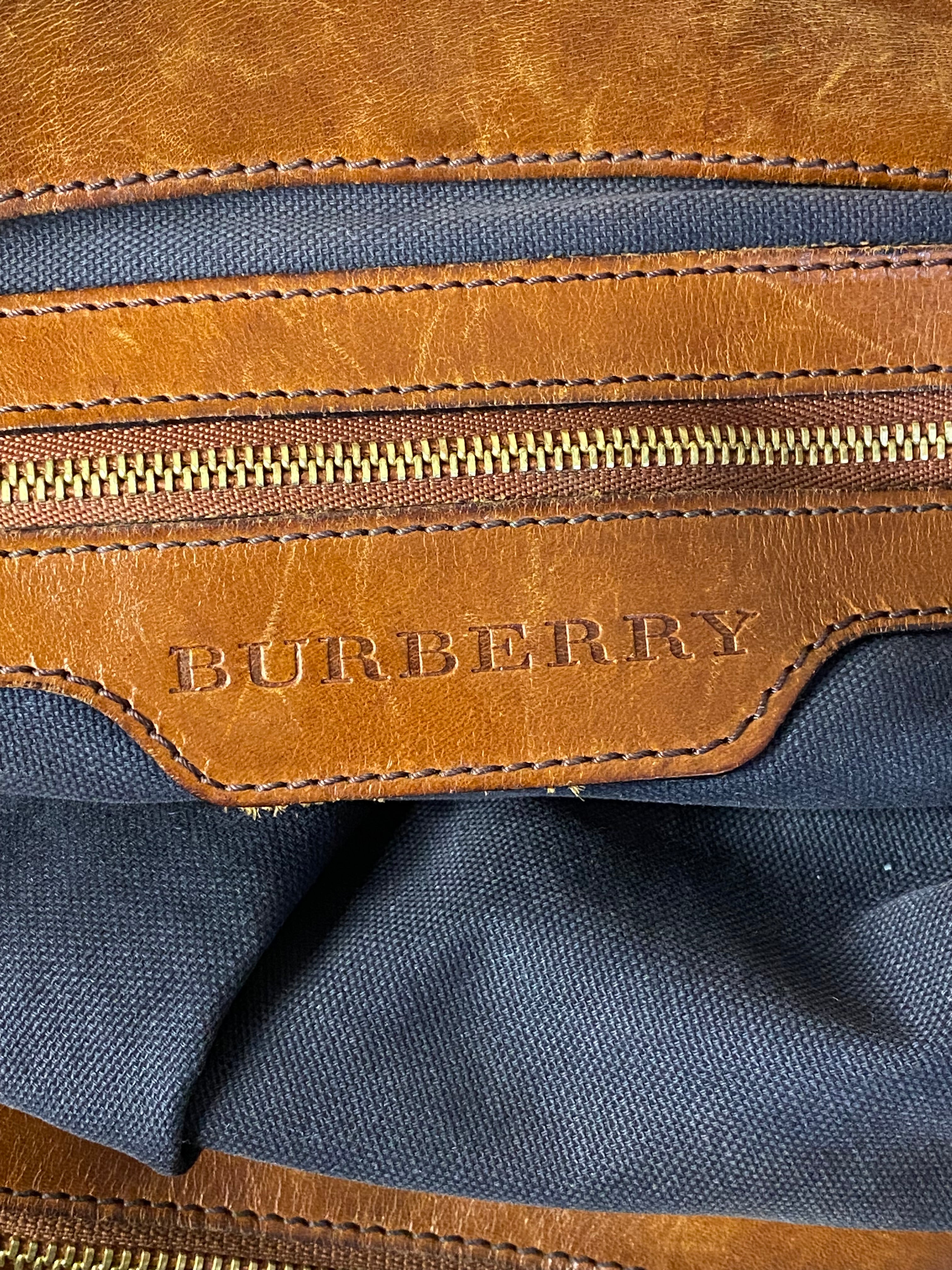 Burberry Camel Bridle House Check Top Handle Bag