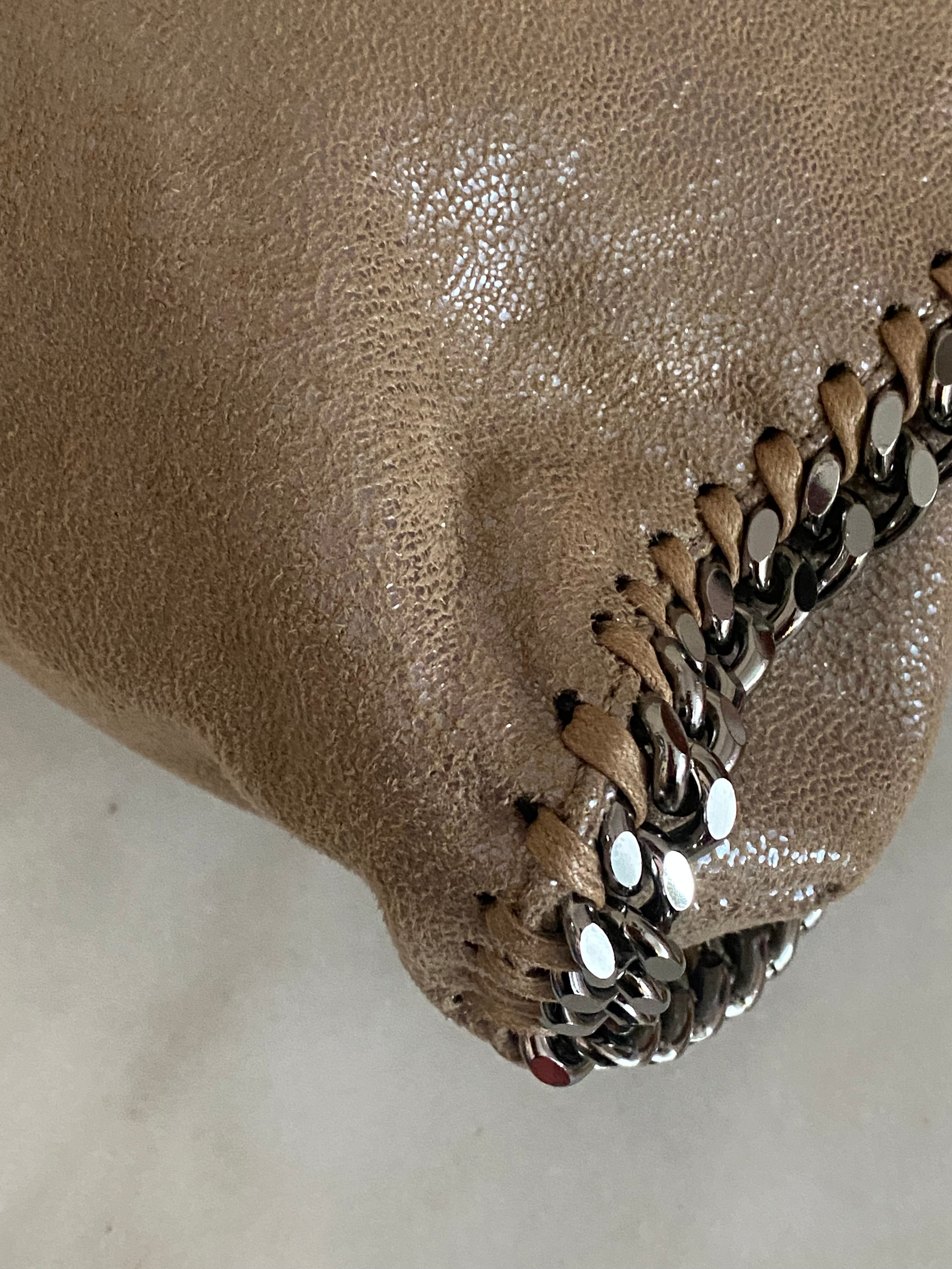 Stella Mccartney Beige Falabella Fold Over Bag