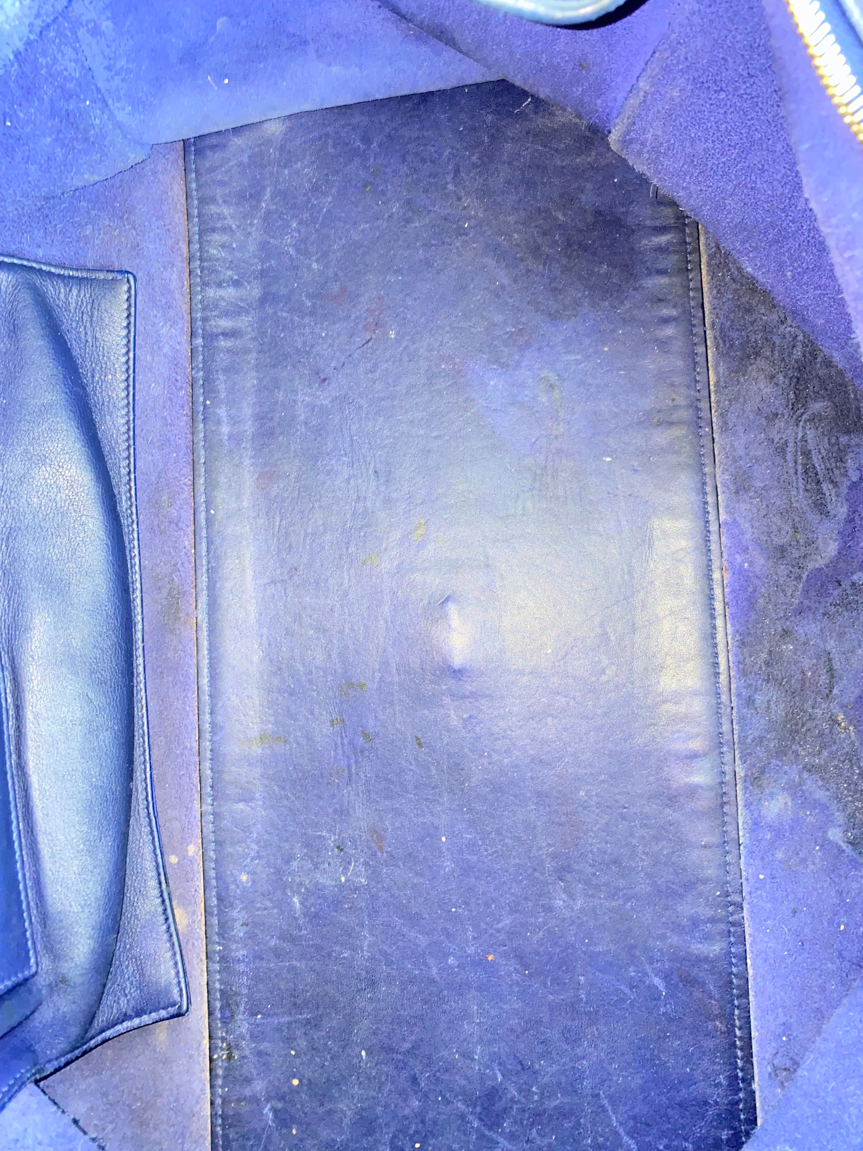 YSL Blue ChYc Large Cabas Y Lock Tote Bag