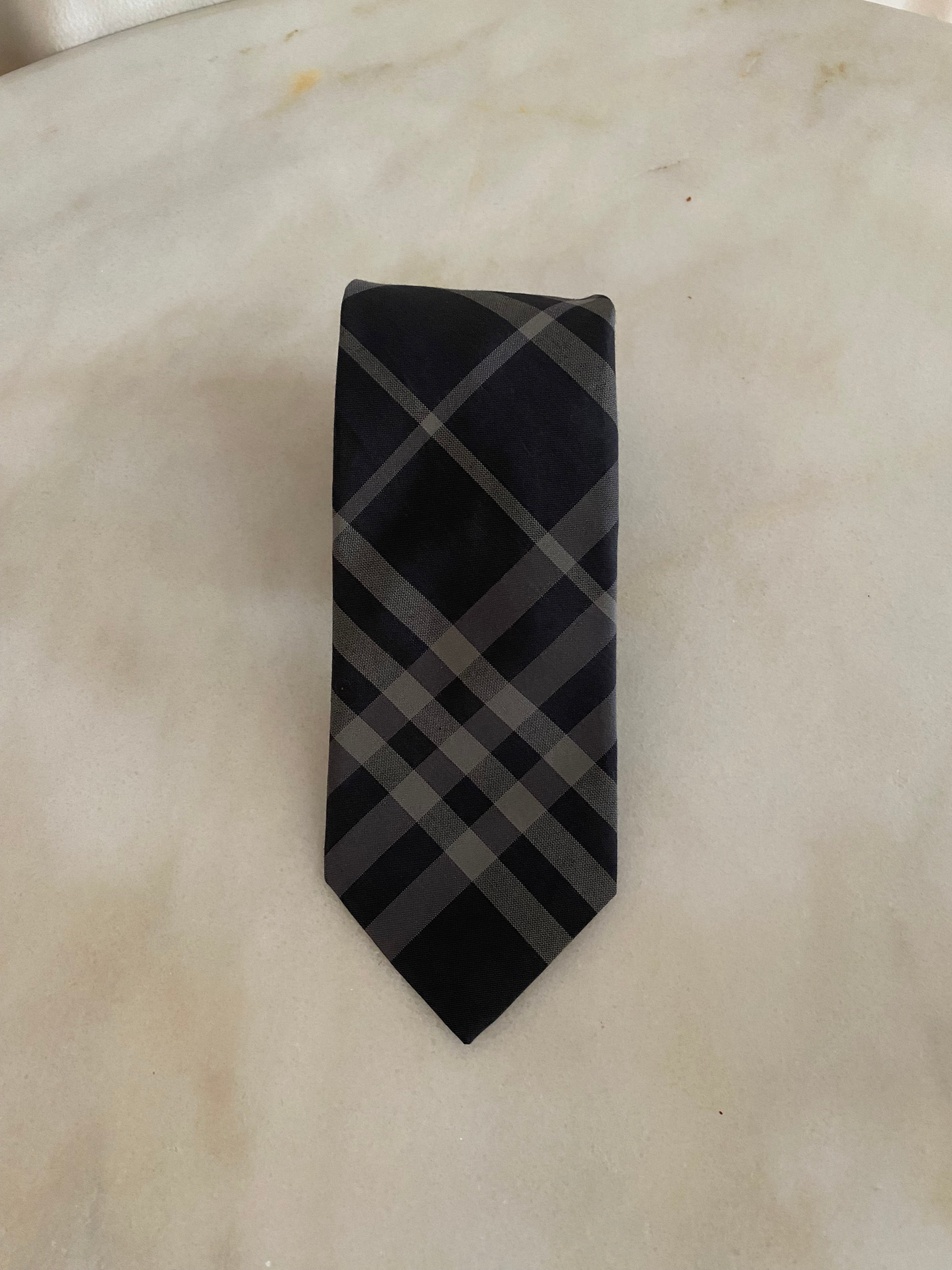 Burberry Grey Beat Check Neck Tie