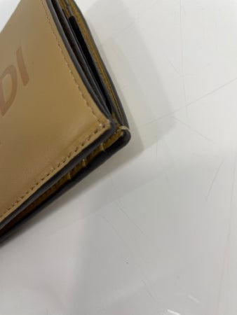 Fendi Beige Logo Small Wallet