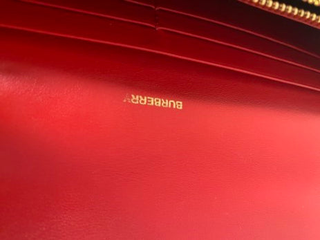 Burberry Red TB Flap Long Wallet