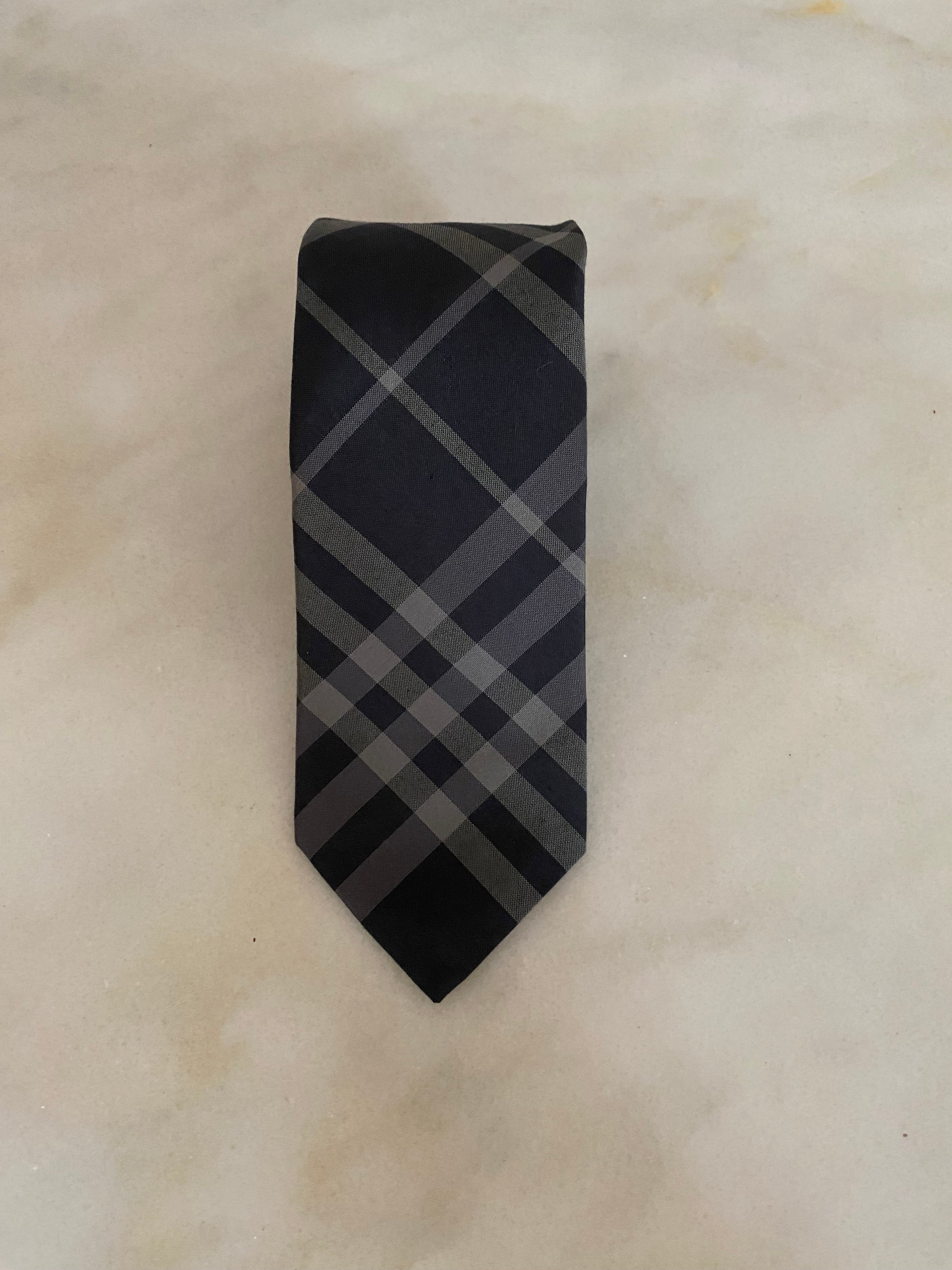 Burberry Grey Beat Check Neck Tie