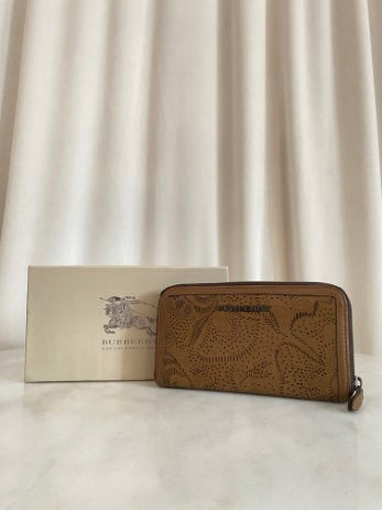 Burberry Brown Zip Long Wallet