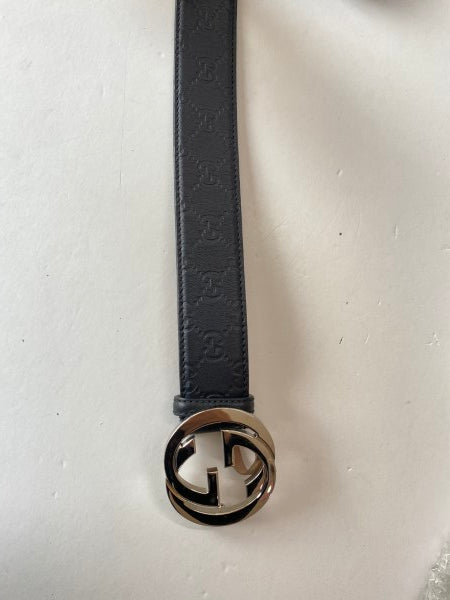 Gucci Black GG Guccissima Belt 34