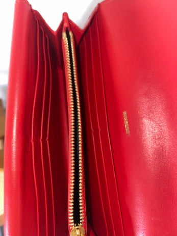 Burberry Red TB Flap Long Wallet