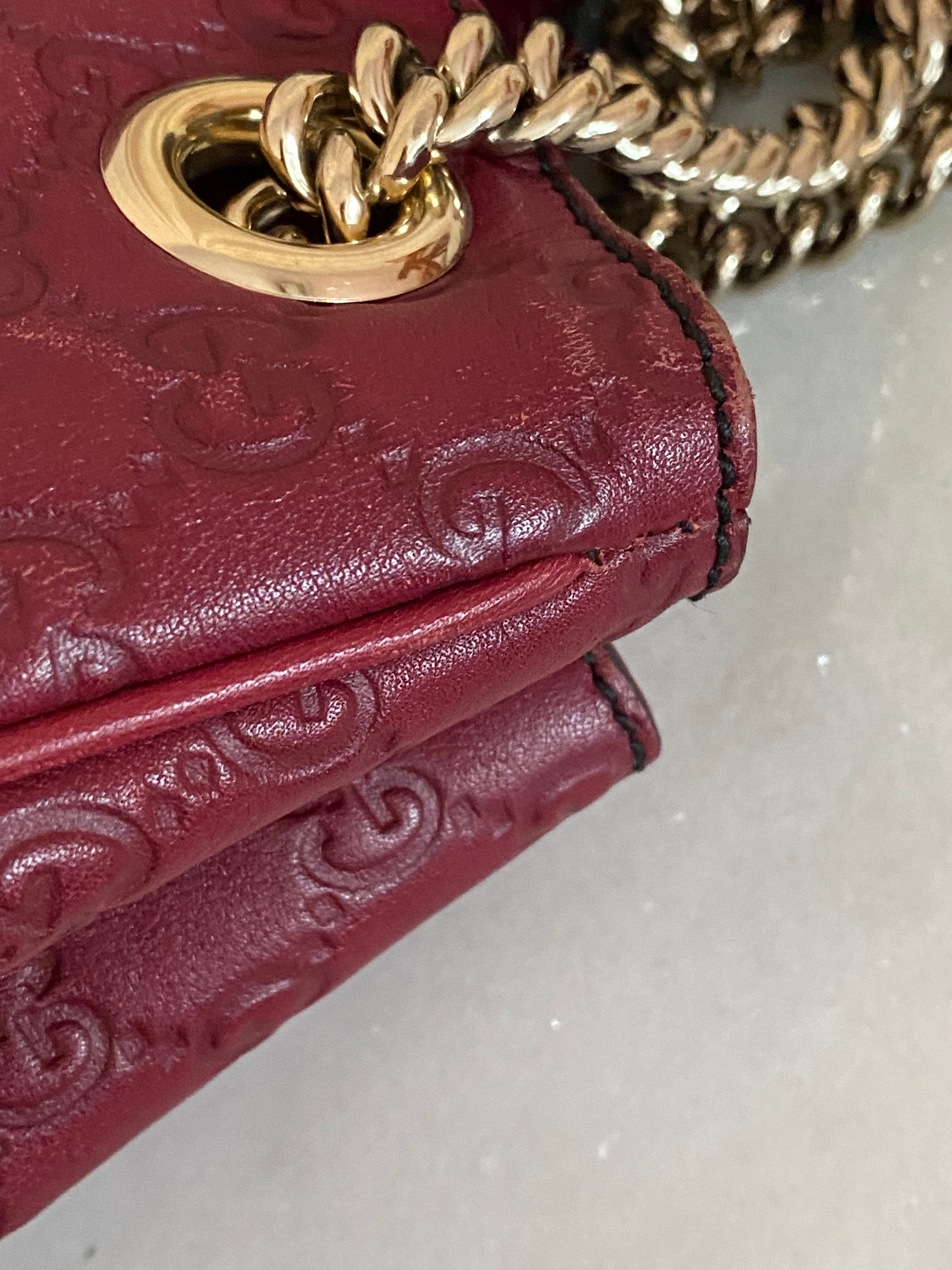 Gucci Burgundy Microguccissima Emily Large Bag