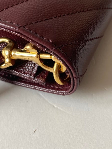 YSL Burgundy Cassandre Pouch