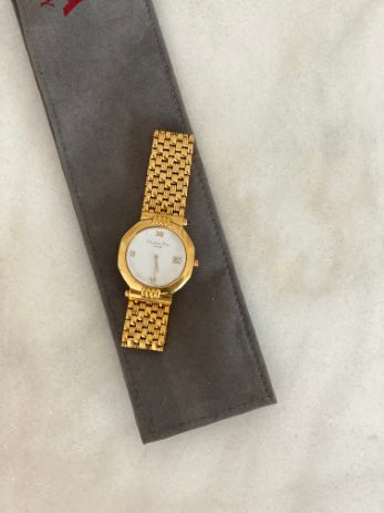 Christian Dior Gold Women Octagon Watch