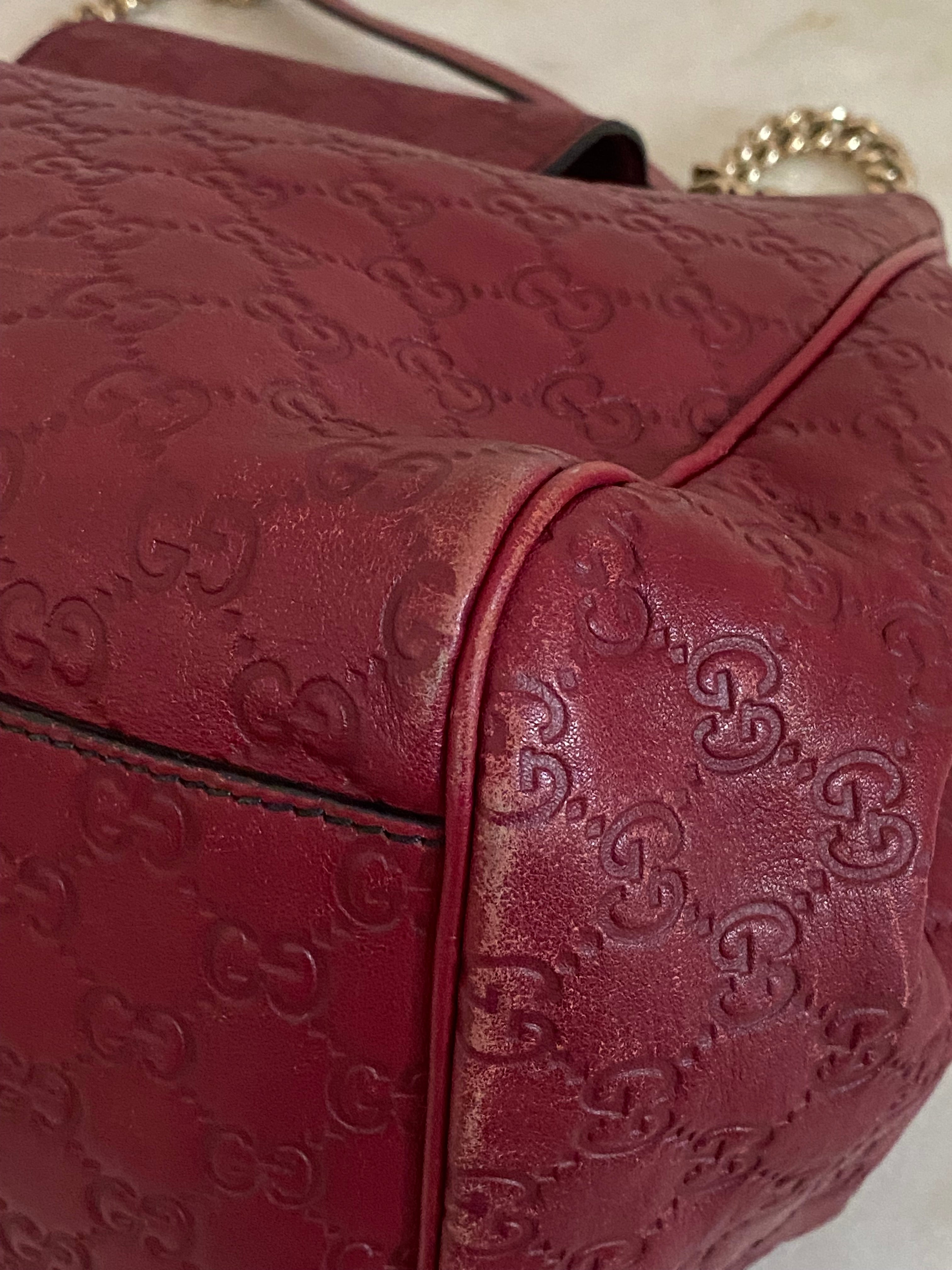 Gucci Burgundy Microguccissima Emily Large Bag