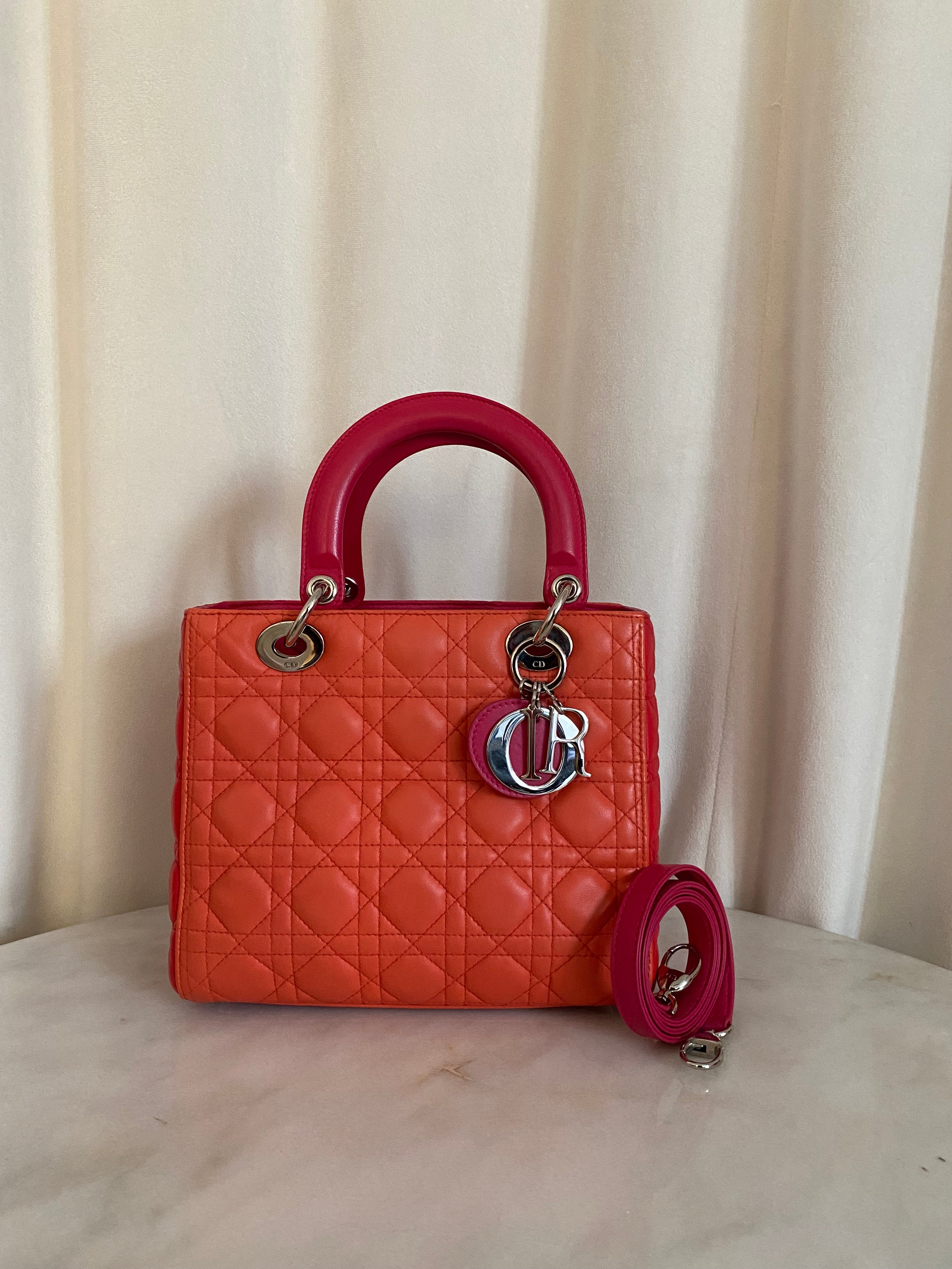 Christian Dior Bicolor Lady Dior Medium Bag