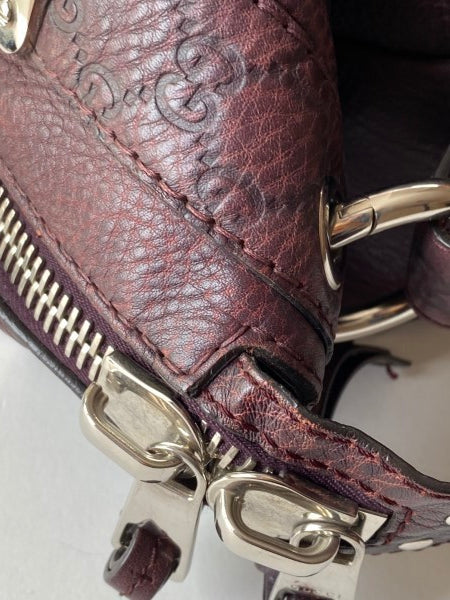 Gucci Burgundy Bamboo Shoulder Bag