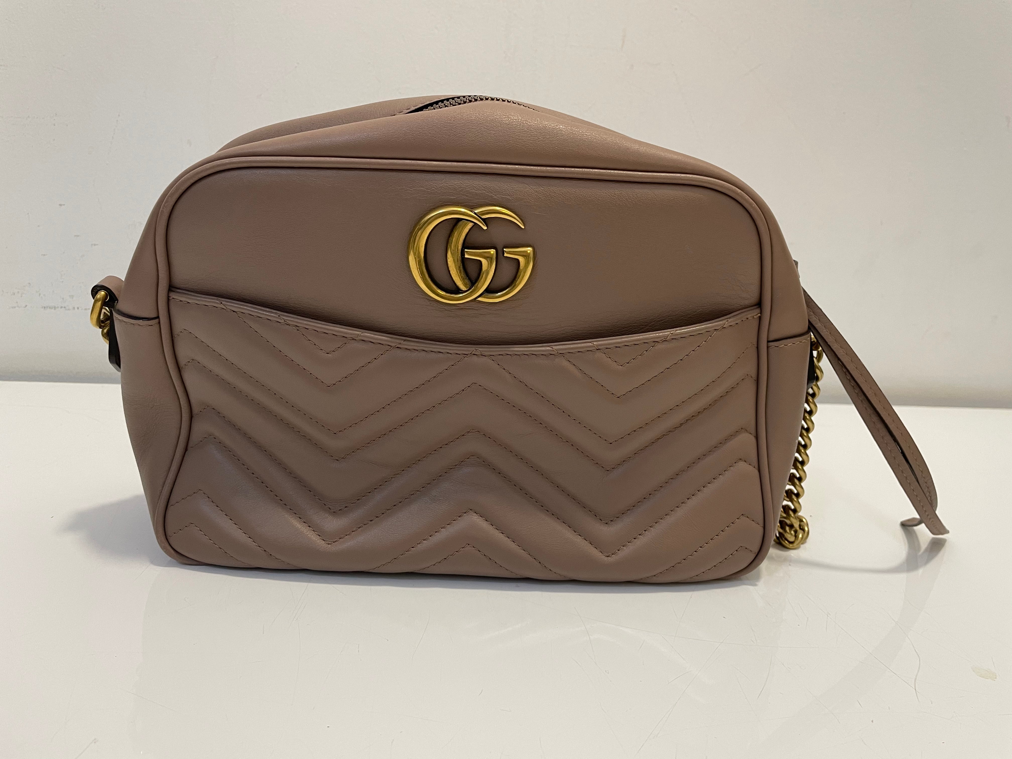 Gucci Beige GG Marmont Matelasse Bag