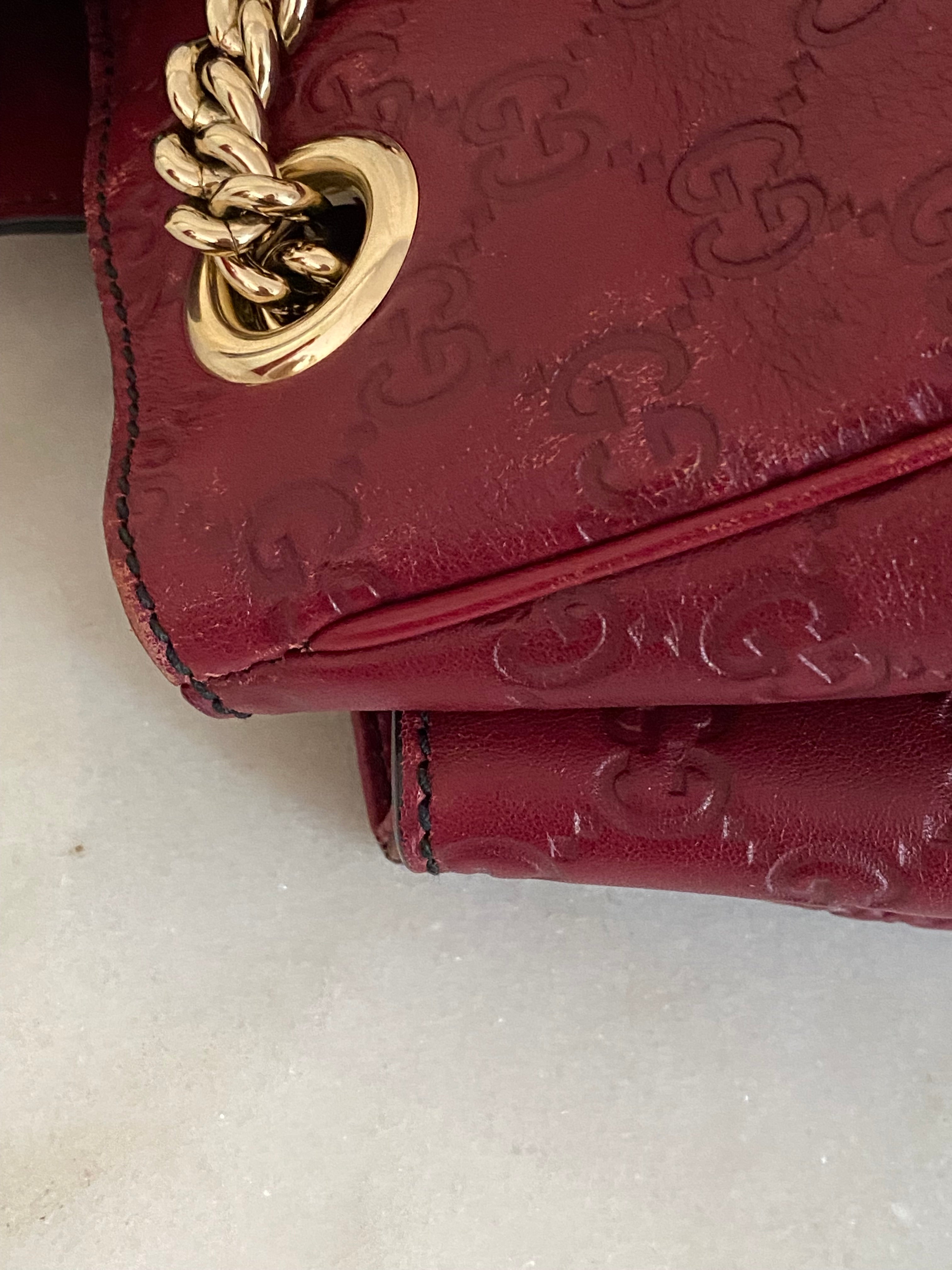 Gucci Burgundy Microguccissima Emily Large Bag