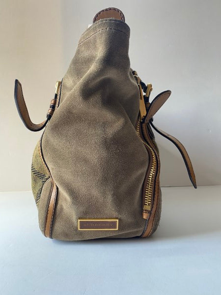 Burberry Brown Canvas and Leather Tote Bag